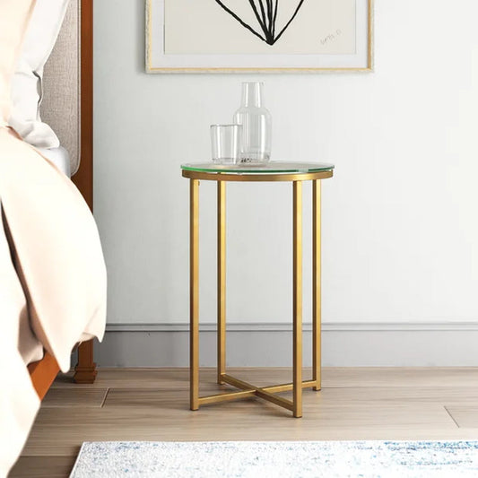 Wasser Glam Glass End Table