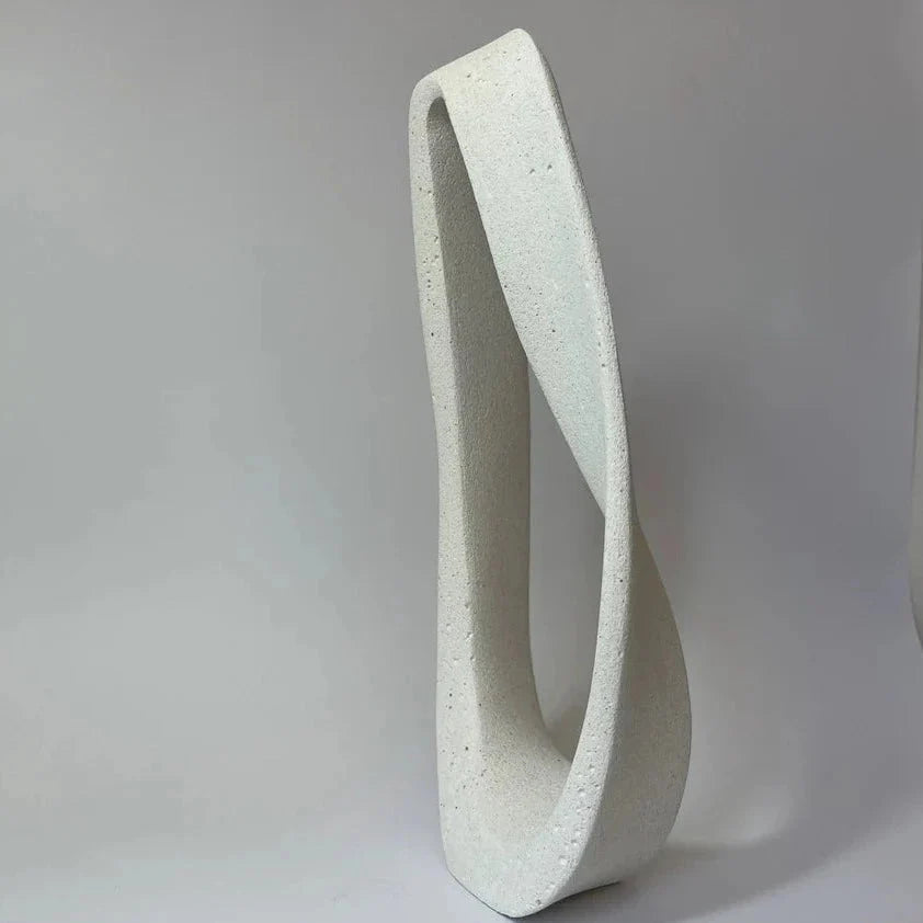 Mobius White Abstract Stone Sculpture