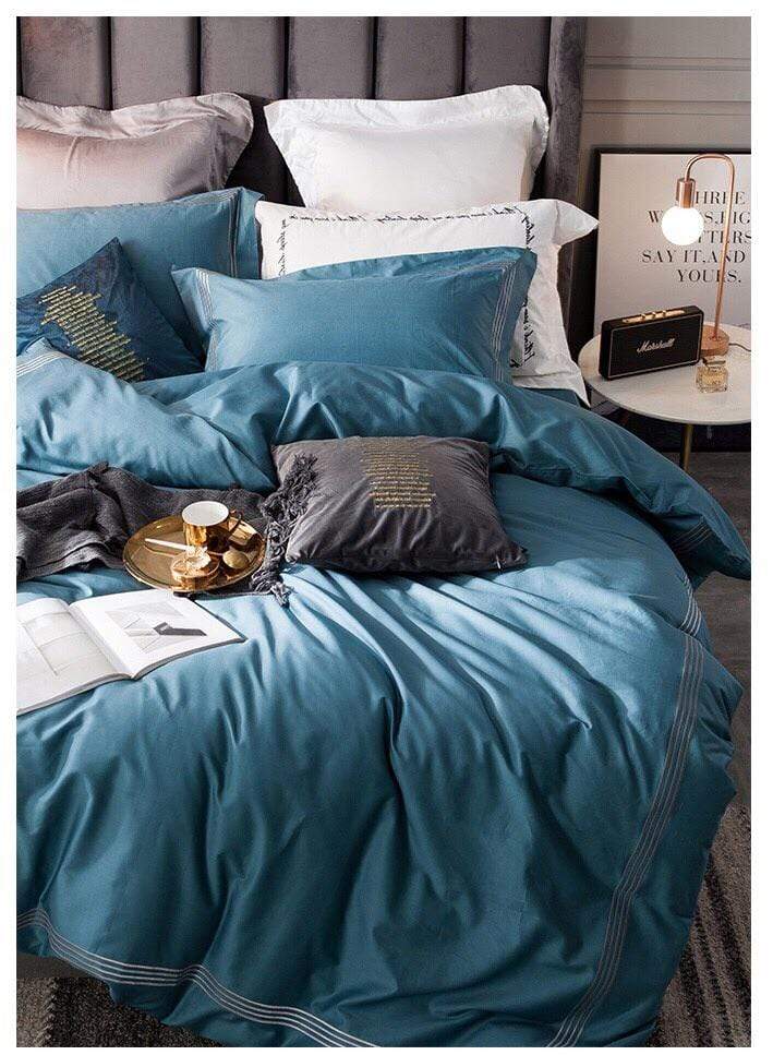 Teal Duchess Duvet Cover Set - Nordic Side - bed, bedding, spo-default, spo-disabled