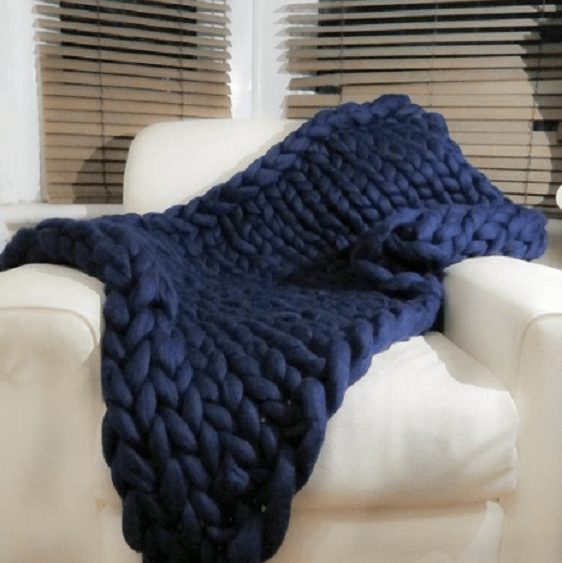 Handmade Chunky Knit Blanket - Nordic Side - Cool, Women Beauty