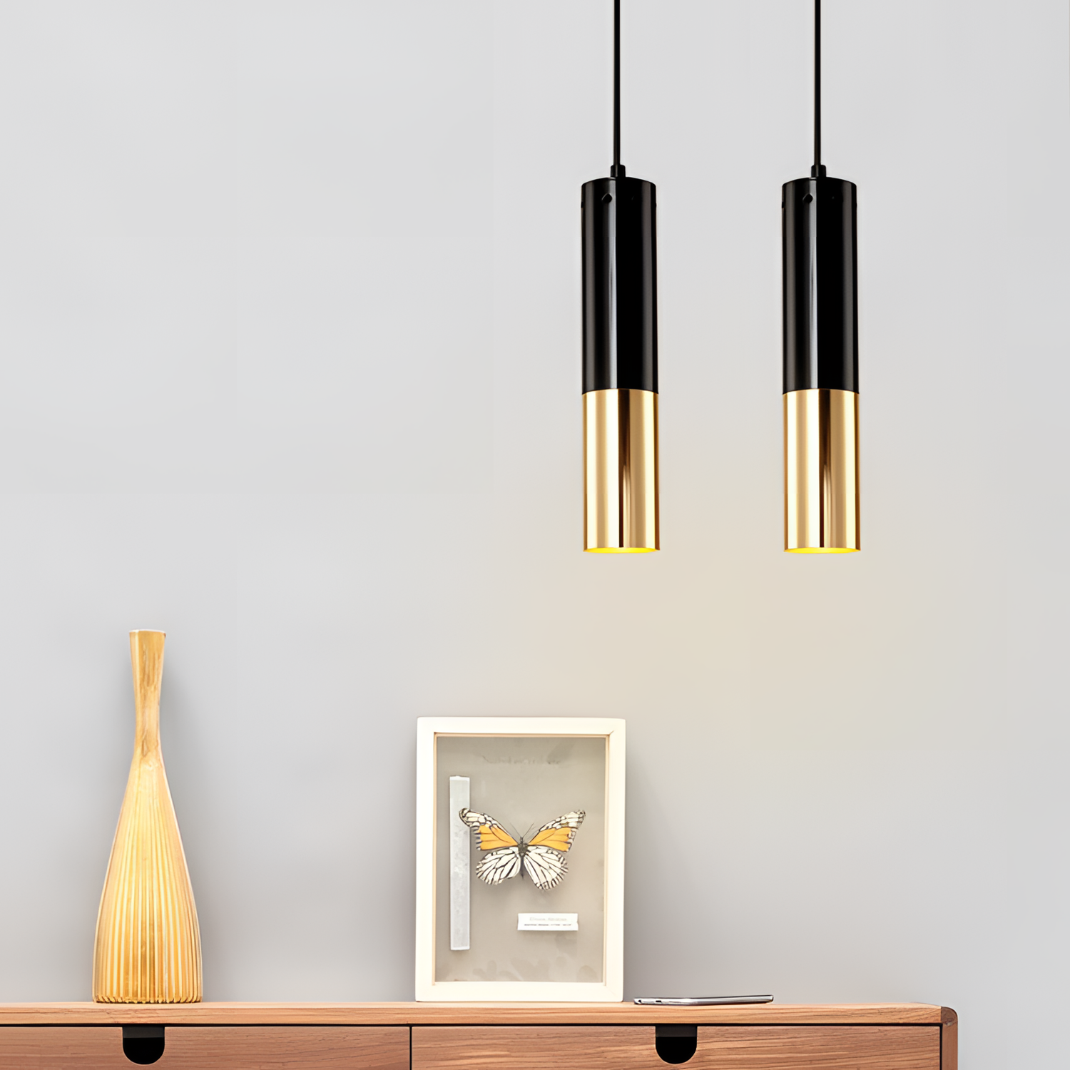 Black Gold Stick Pendant Light - LED | Lighting | NordicAbode.com