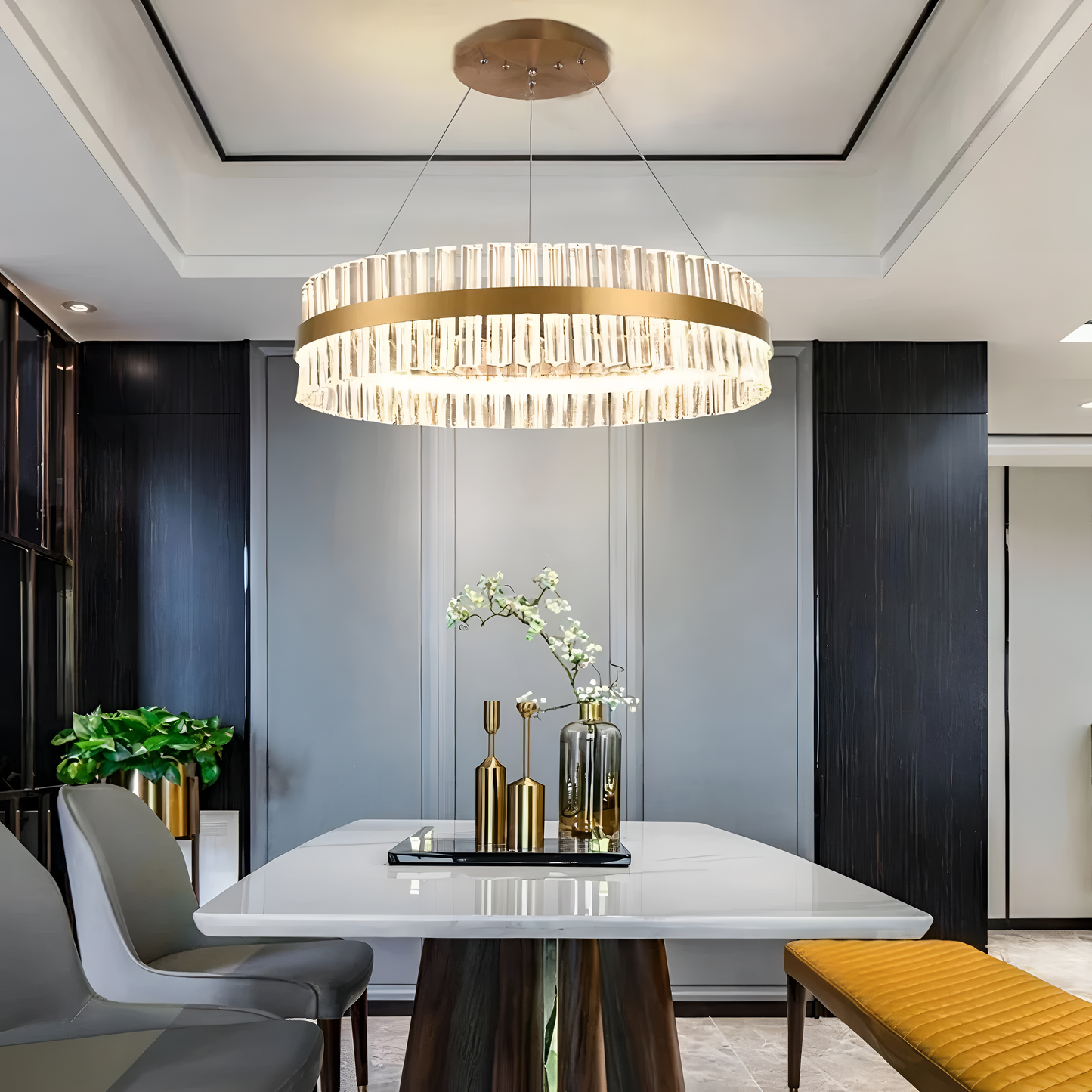 Arjun Modern Gold Crystal Chandelier | Lighting | NordicAbode.com