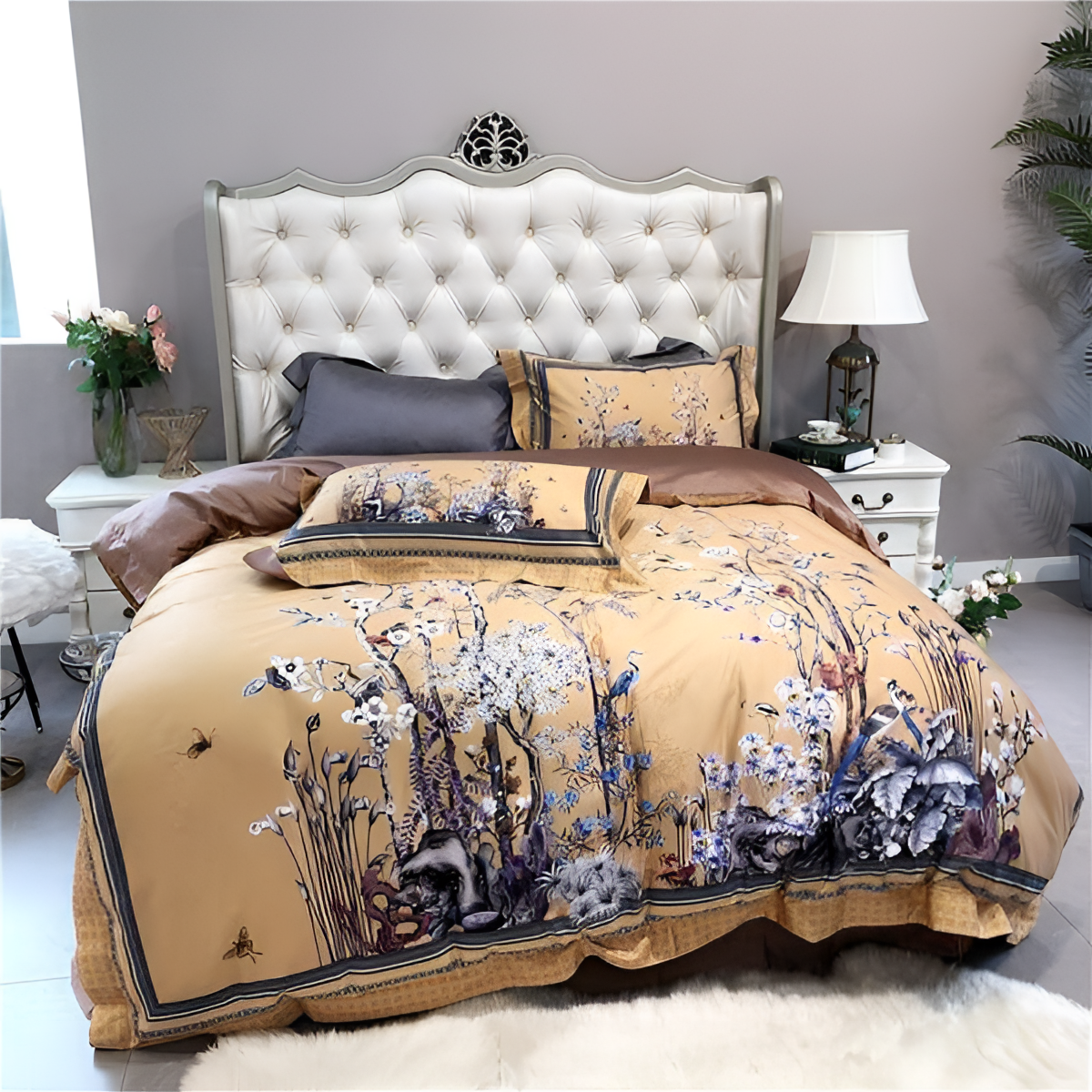 Blossom 600TC Egyptian Cotton Toile Bedding | Bedding | NordicAbode.com