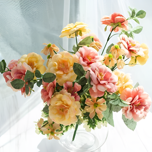 Artificial Silk Tea Rose Arrangement | Floral Arrangements | NordicAbode.com