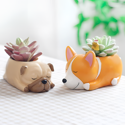 Sleeping Puppy Flower Vase | Animal Decor | NordicAbode.com