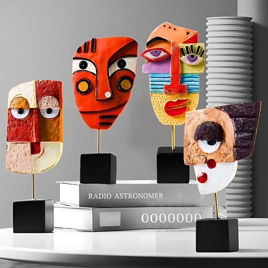 The Picasso Abstract Face Statuettes Pack | Artistic Decor | NordicAbode.com