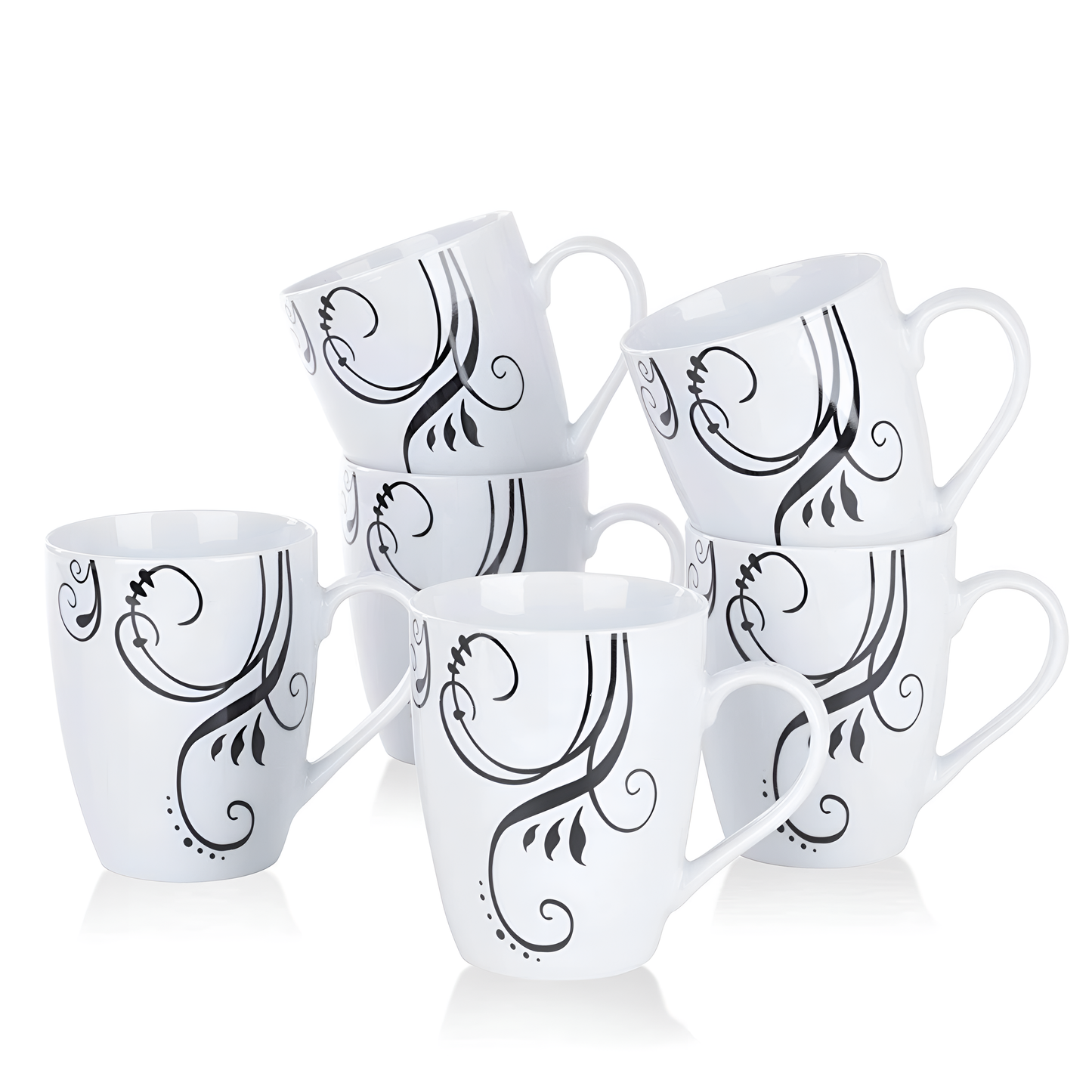 Zoey 6-Piece Porcelain Coffee/Tea Cups Set | Drinkware | NordicAbode.com