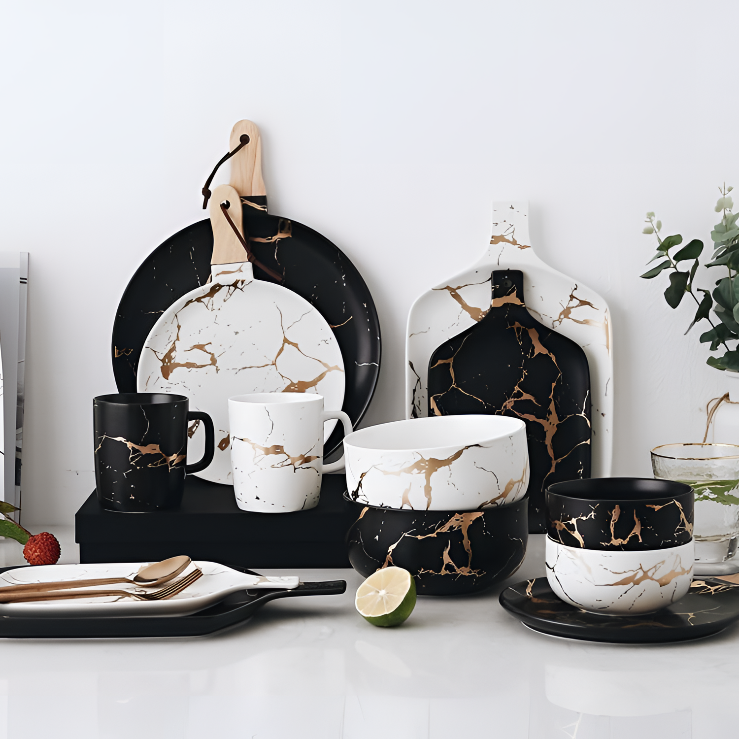 Rome Elegant Rome Marble Dinner Set | Dinnerware | NordicAbode.com