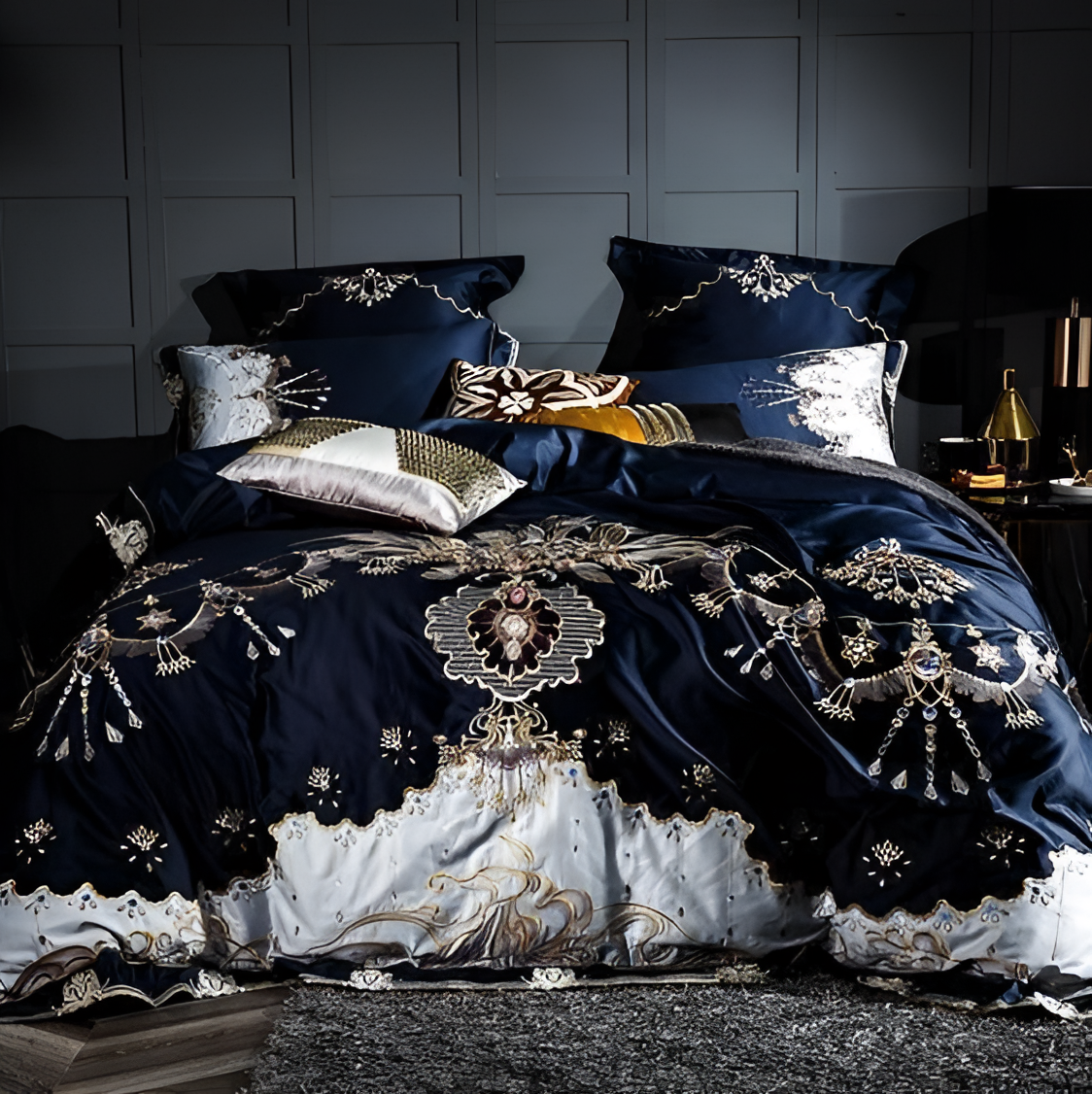 Blue Premium Egyptian Cotton Duvet Cover Set | Bedding | NordicAbode.com