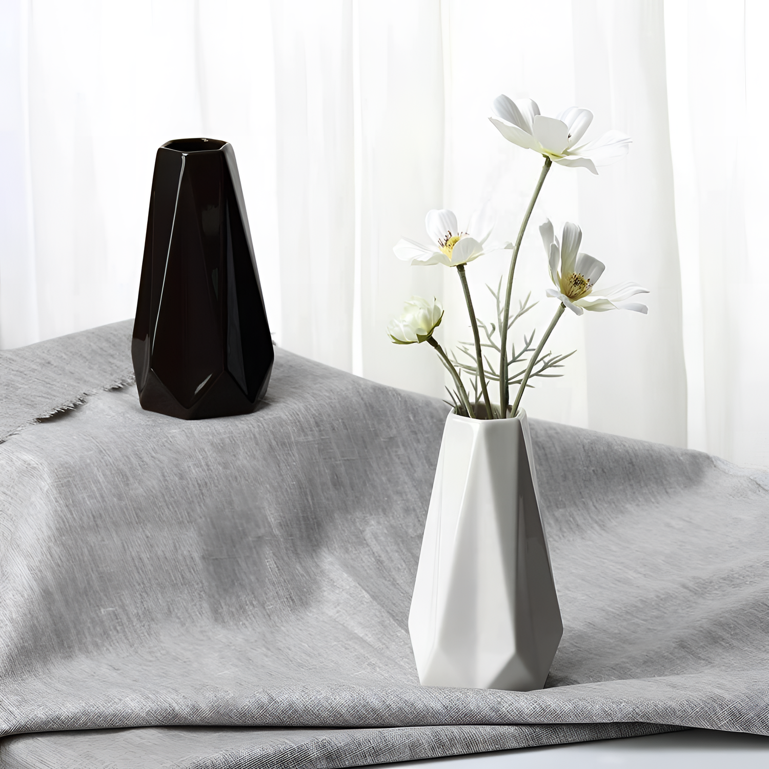 Black Modern Black & White Ceramic Vases | Vases | NordicAbode.com