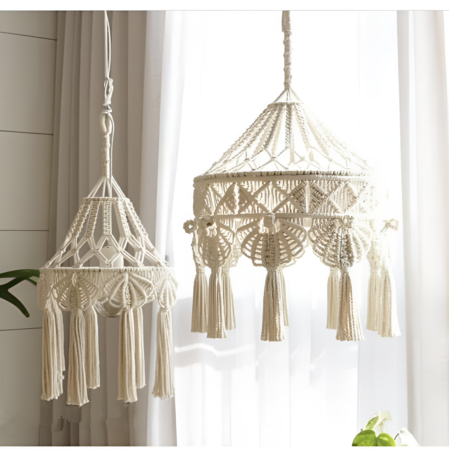 Regal Macramé Chandelier Cover | Lighting | NordicAbode.com