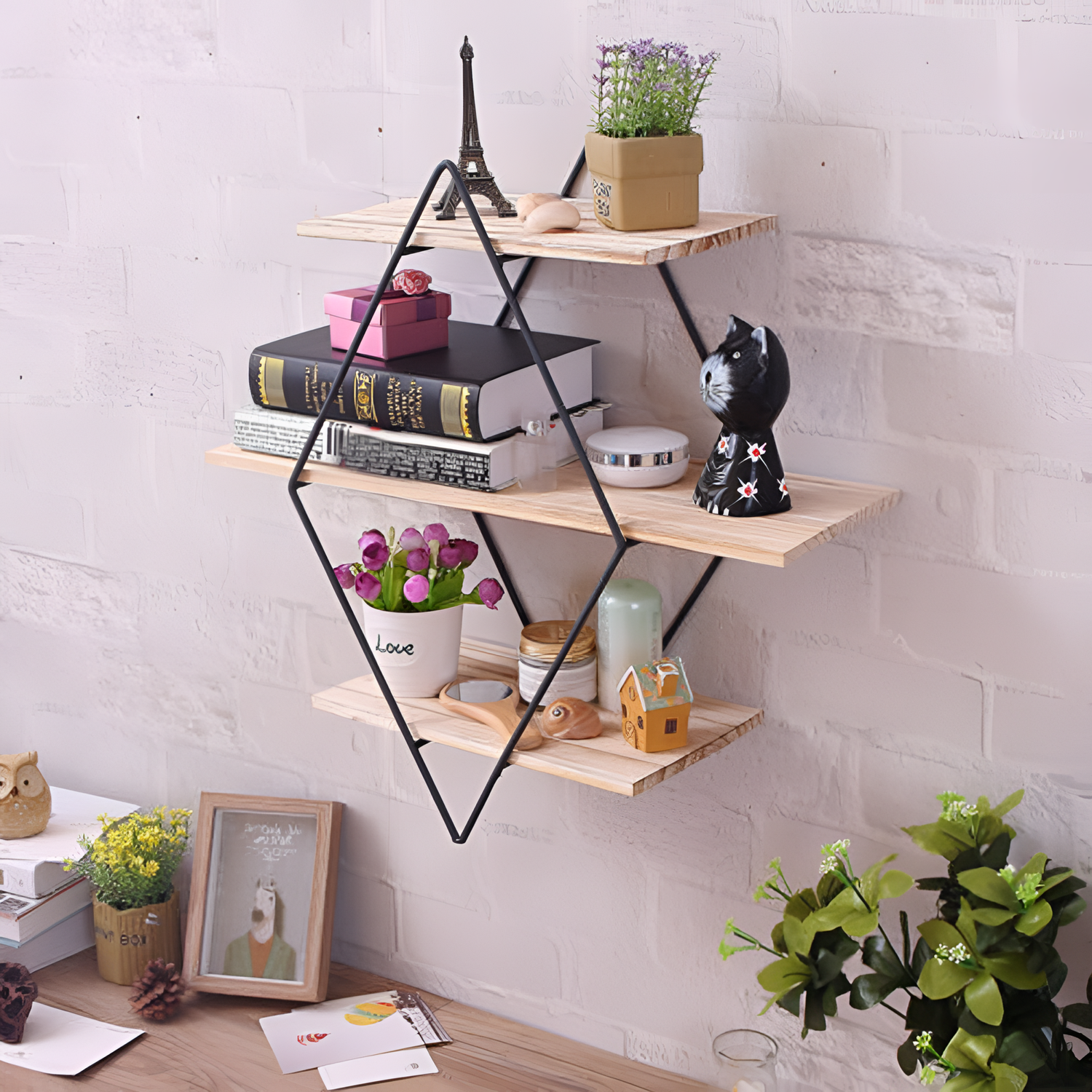 Tri Iron Wall Shelf with Three Tiers | Shelving | NordicAbode.com