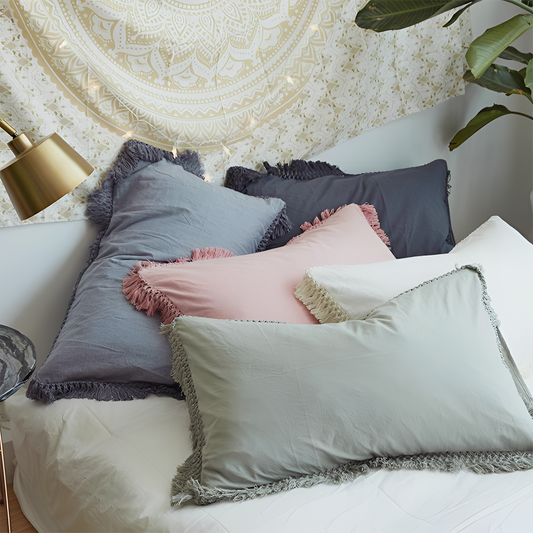 Tassel Soft Cotton Tassel Pillowcase | Pillows | NordicAbode.com