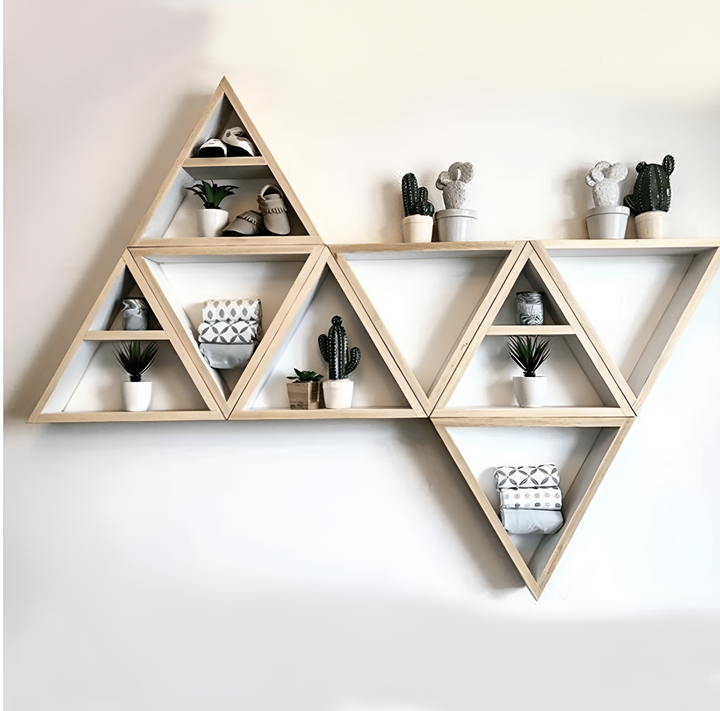 Wooden Triangle Wood Shelf | Shelving | NordicAbode.com