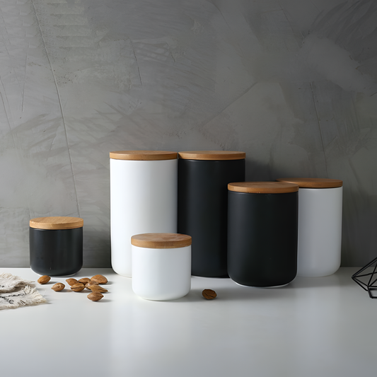 Ceramic Black & White Ceramic Storage Jars | Storage | NordicAbode.com