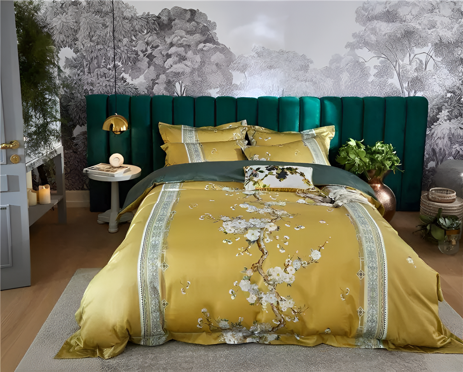 Mustard Flora Duvet Set | Bedding | NordicAbode.com