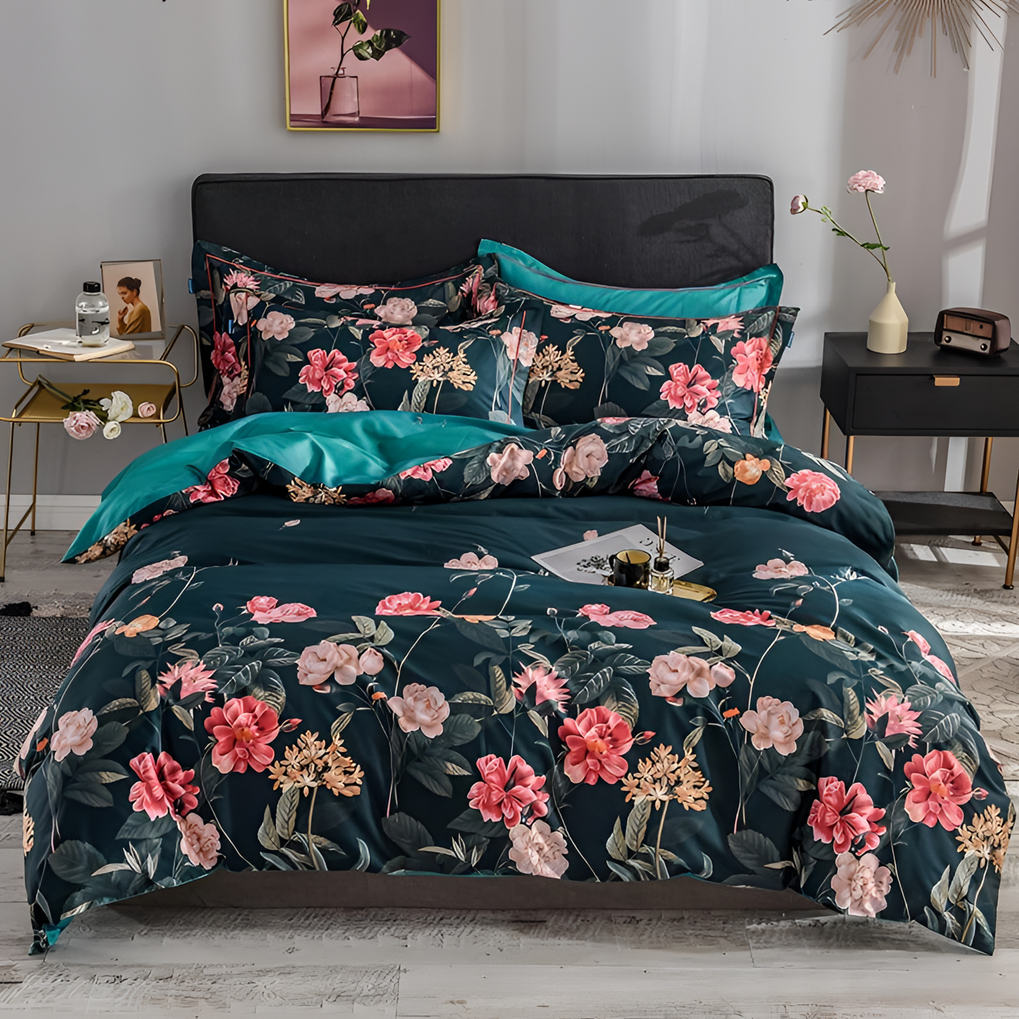 Bellia Floral Egyptian Cotton Bedding Set | Bedding | NordicAbode.com