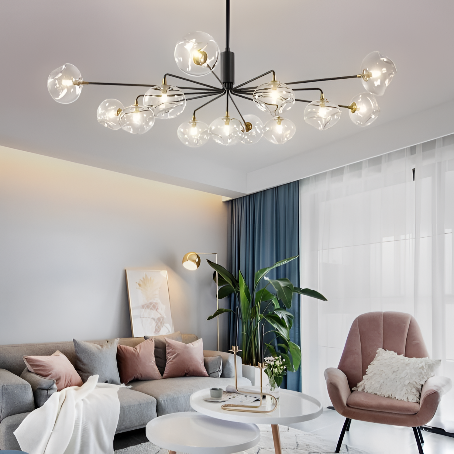 Nordic Glass Chandelier Pendant Light | Lighting | NordicAbode.com