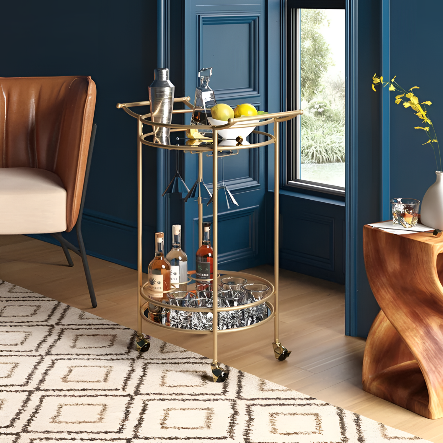 Ciar Durable Gold Bar Cart | Bar Carts | NordicAbode.com