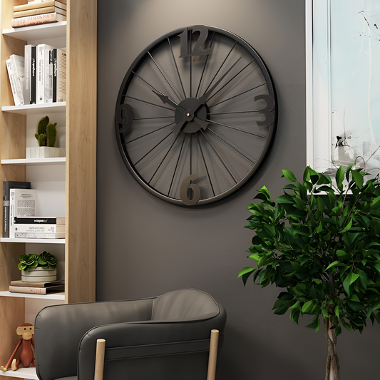 Modern Minimalist Metal Wall Clock - Black | Wall Clocks | NordicAbode.com