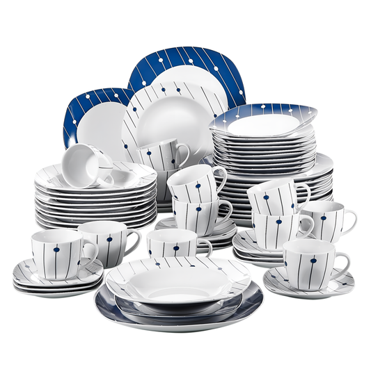 Dot001 60-Piece Ceramic Porcelain Dinner Plate Set | Dinnerware | NordicAbode.com