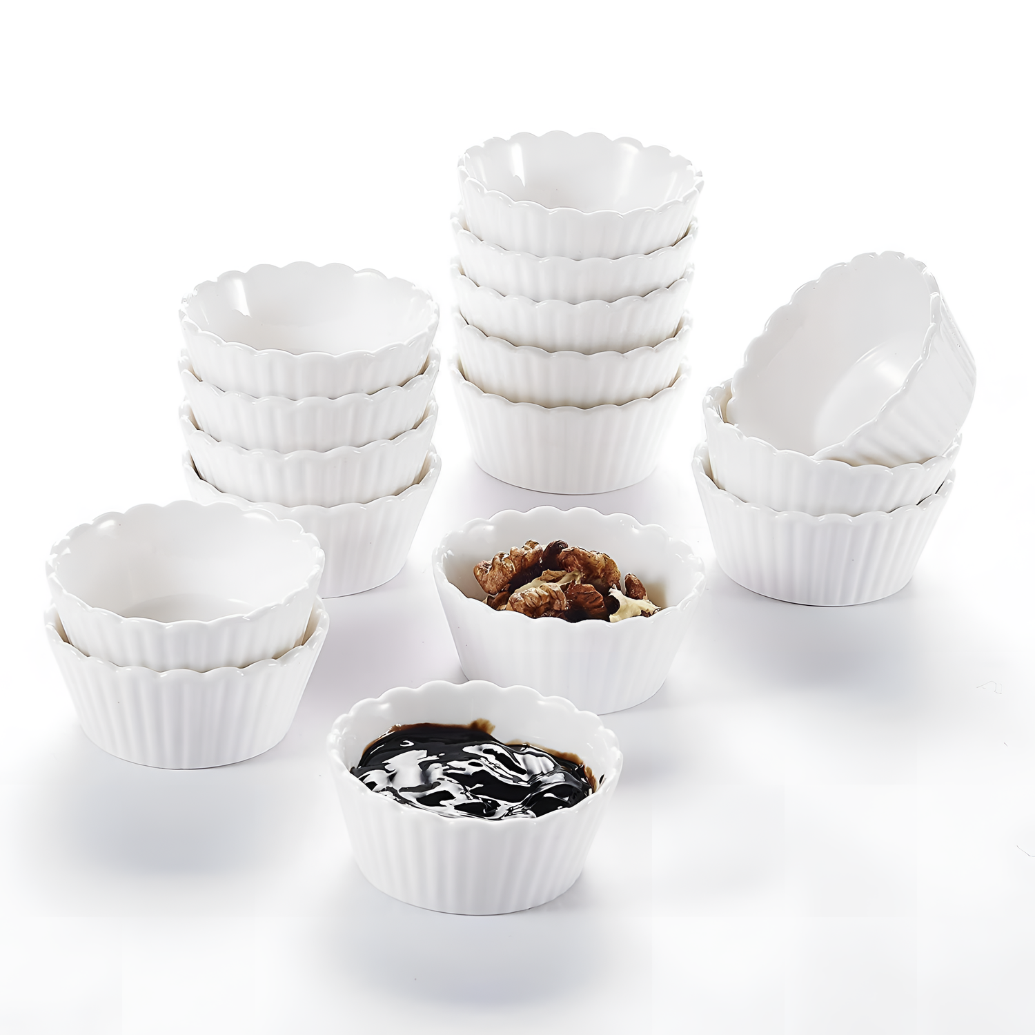 16-Piece Porcelain Souffle Snack Cups | Tableware | NordicAbode.com