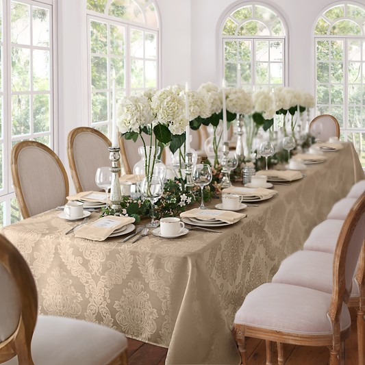 Elrene Elegant Damask Fabric Tablecloth | Table Linens | NordicAbode.com