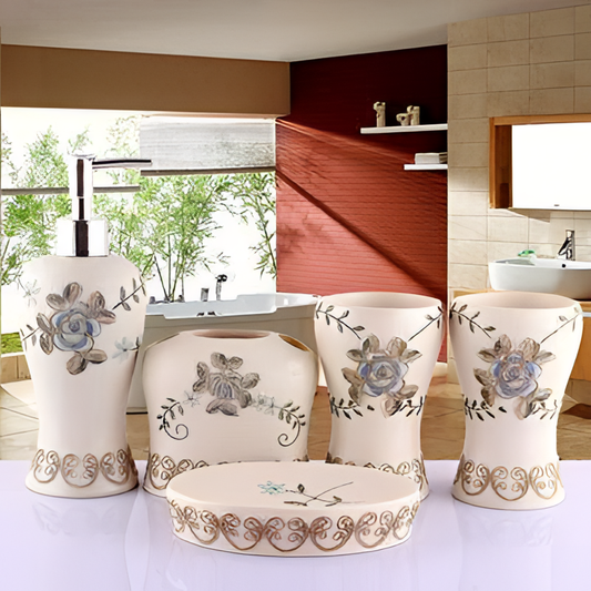 White Ivory Bathroom Accessories Set | Bathroom Accessories | NordicAbode.com