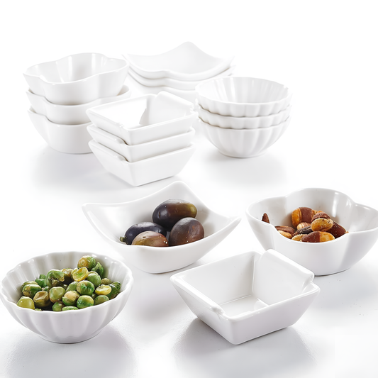 16-Piece White Porcelain Ramekins Set | Tableware | NordicAbode.com