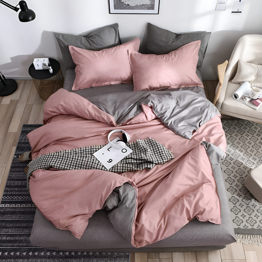 Two Tone Duvet Cover Set - Polyester Cotton | Bedding | NordicAbode.com