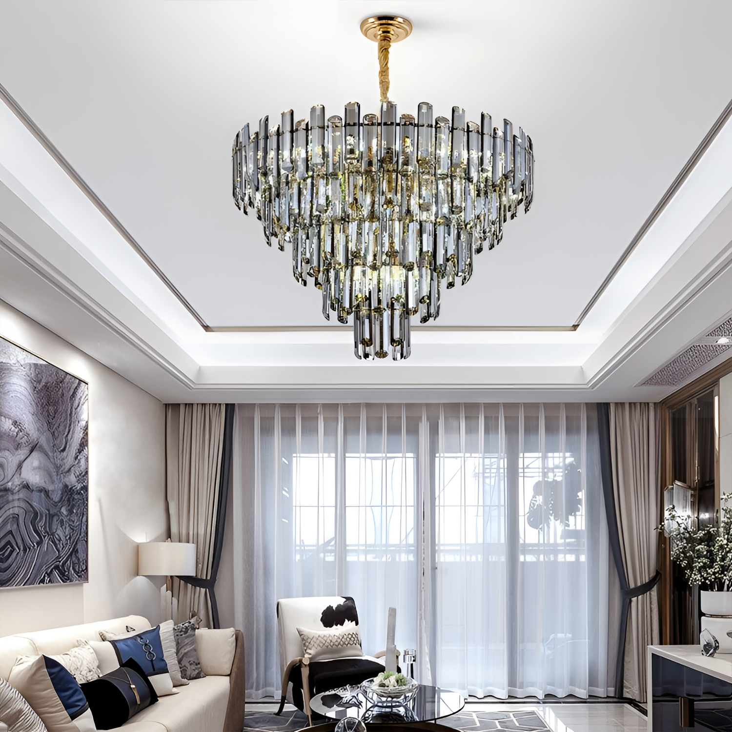 Smokey Luxurious Smoked Crystal Chandelier | Lighting | NordicAbode.com