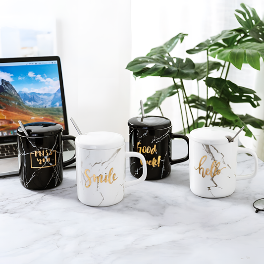 Marble Gold Letter Marble Mug | Drinkware | NordicAbode.com