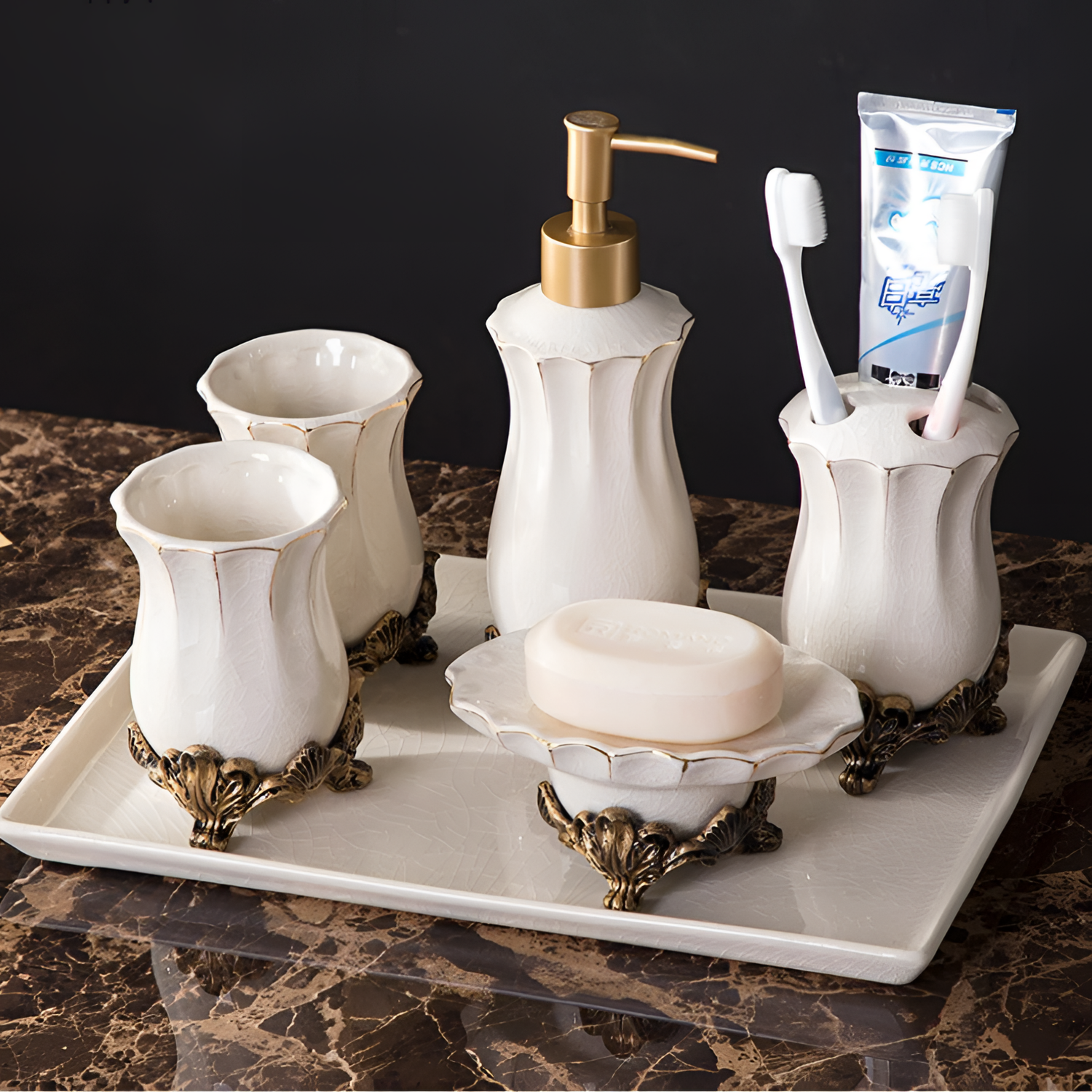 Luxurious European Bathroom Set | Bathroom Decor | NordicAbode.com