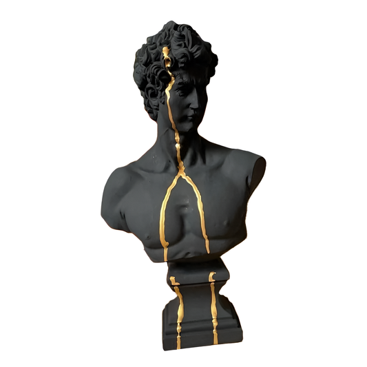 Black David with Gold Strip Sculpture