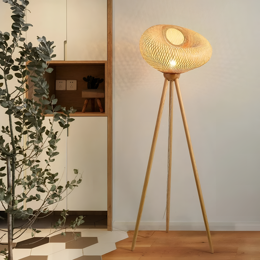 Milliary Rattan Orb Floor Lamp | Lighting | NordicAbode.com