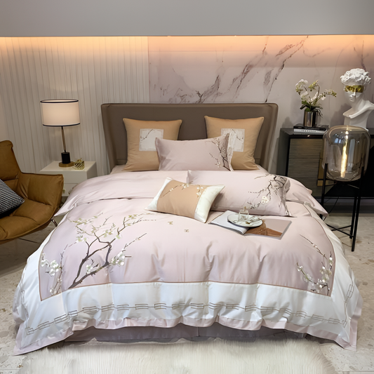 Peach Luxury Egyptian Cotton Duvet Set | Bedding | NordicAbode.com