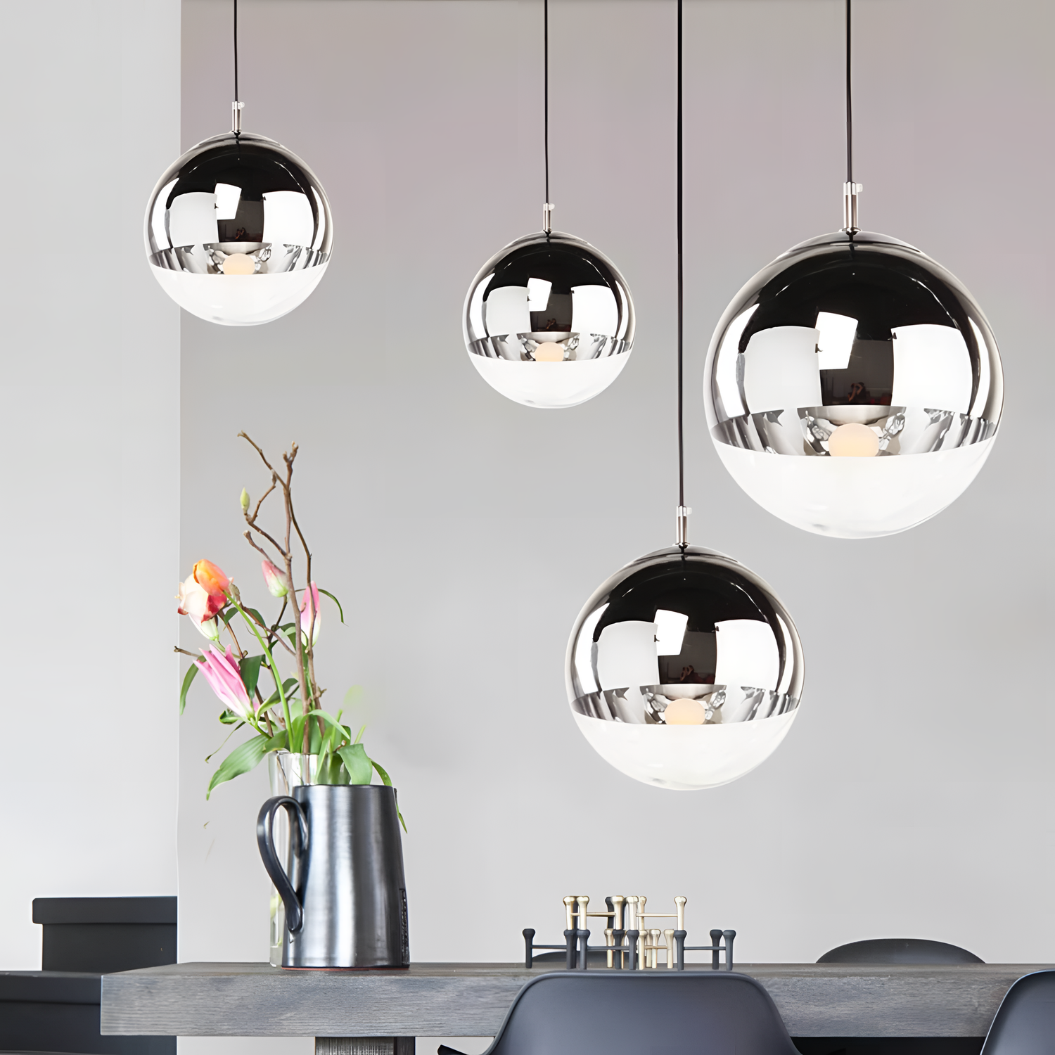 Mirror Glass Ball Pendant Light Fixture | Lighting | NordicAbode.com