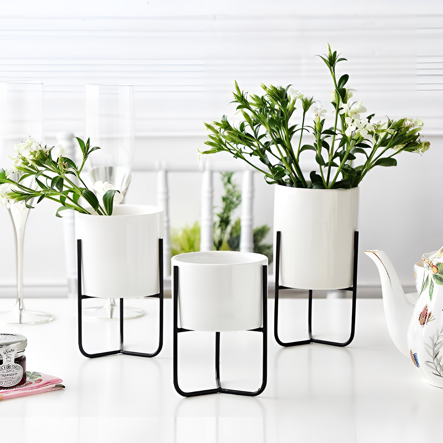 3 Ceramic Glazed Vase Set | Vases | NordicAbode.com