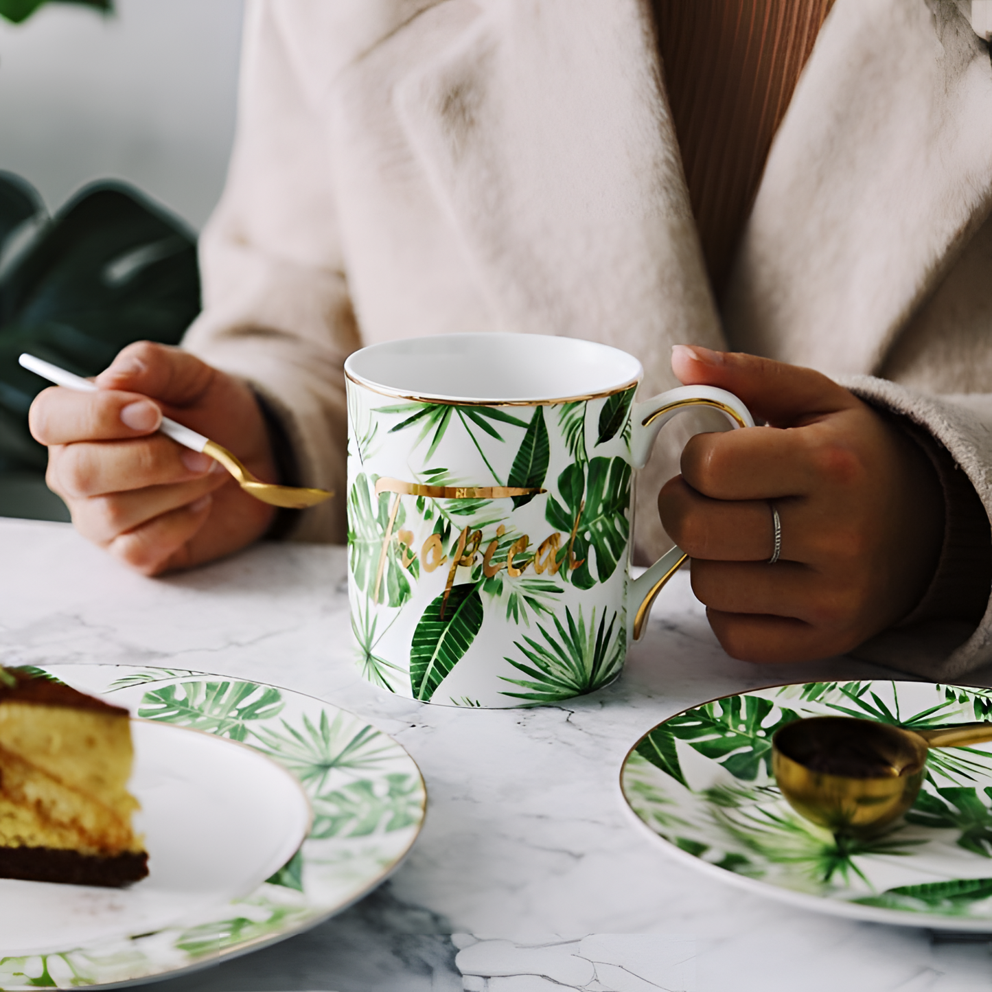 Tropical Leaf Mugs | Drinkware | NordicAbode.com