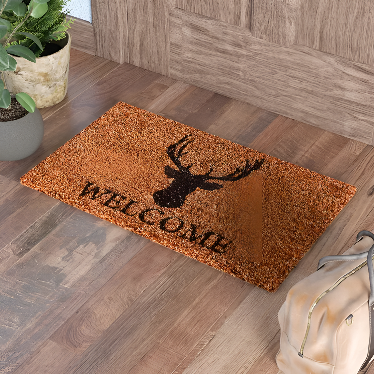 Gilpatrick Rustic Deer Welcome Doormat | Doormats | NordicAbode.com