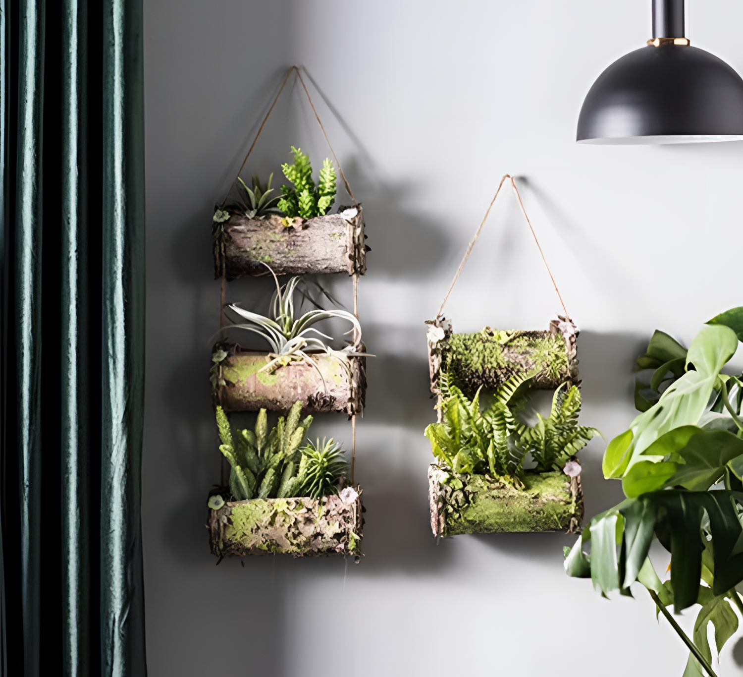 Moss Hanging Bark Planter - Natural Scenery | Planters | NordicAbode.com