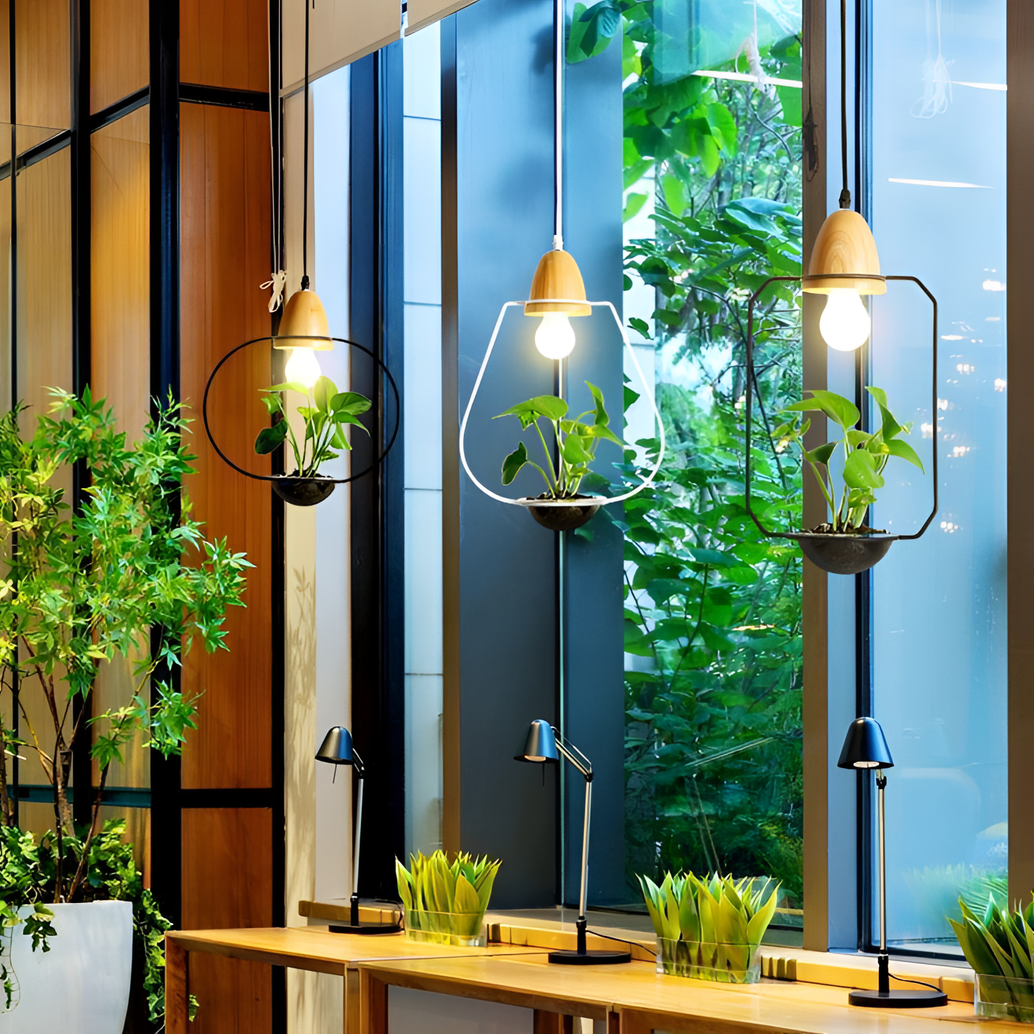 Zox Nordic Iron Pendant Planter Lamp | Lighting | NordicAbode.com