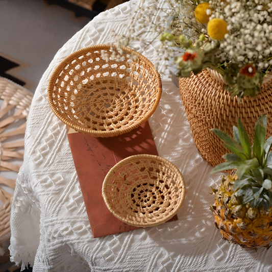 Handwoven Rattan Storage Basket - Orga Tray | Baskets | NordicAbode.com