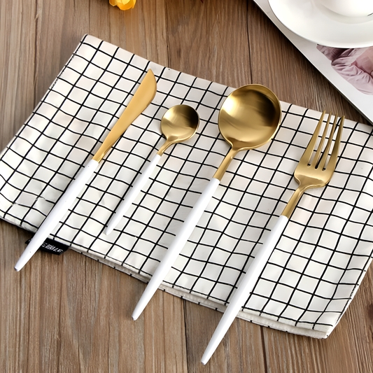 4 Elegant Gold Cutlery Set | Tableware | NordicAbode.com