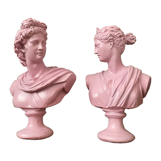 Artemis and Apollo Pink Sculpture