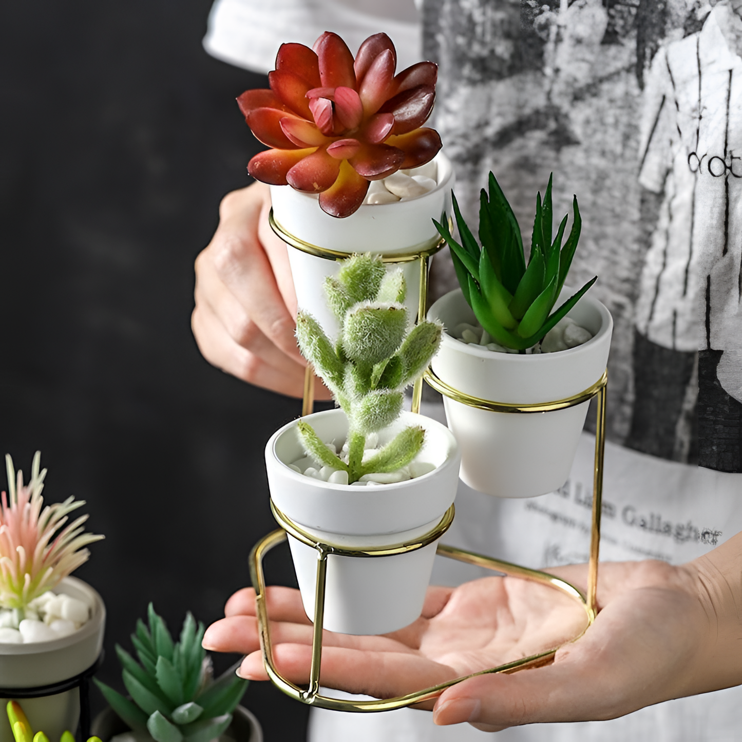 Elora 3-in-1 Ceramic Planters - Modern Elegance | Planters | NordicAbode.com