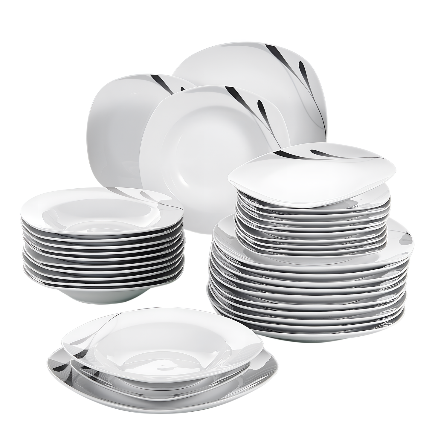 Karla 36-Piece Porcelain Dinner Plate Set | Dinnerware | NordicAbode.com