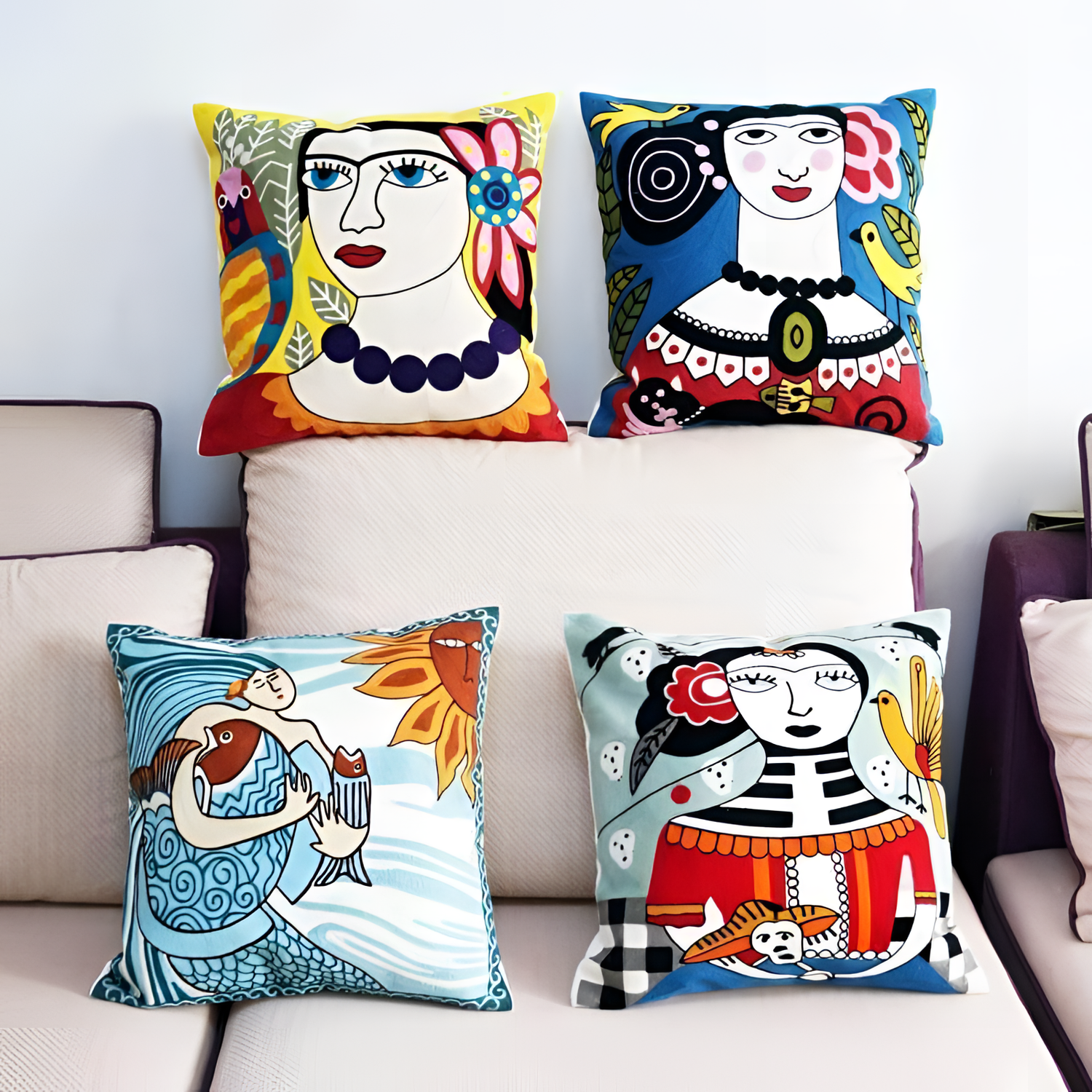 Portrait Embroidered Portrait Cushion | Cushions | NordicAbode.com