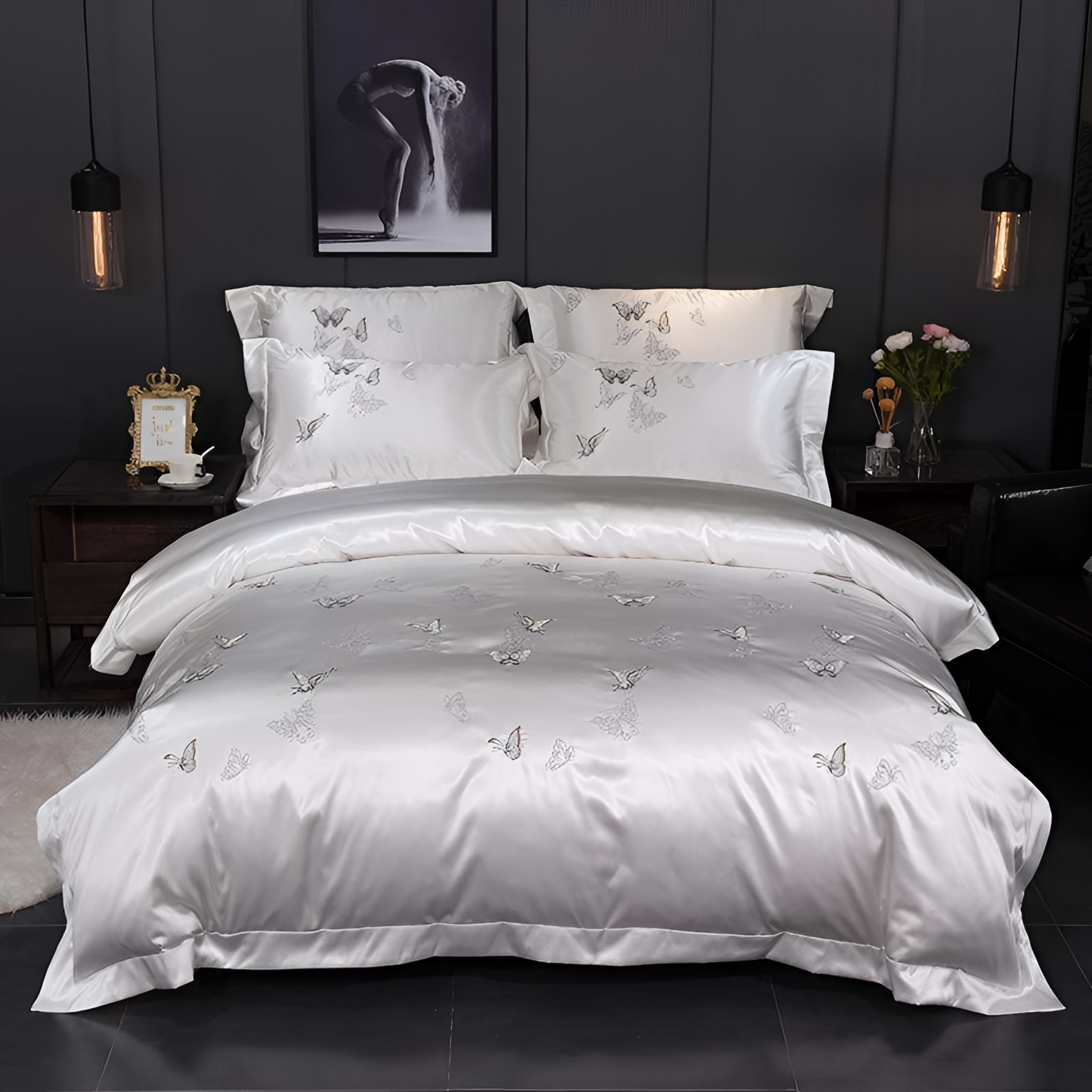 Platinum Classic Satin Duvet Cover Set | Bedding | NordicAbode.com