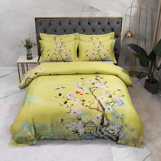 Yellow Luxury Egyptian Cotton Duvet Set | Bedding | NordicAbode.com